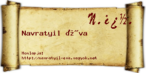 Navratyil Éva névjegykártya